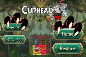 Cuphead mobile version loading screen showing game logo